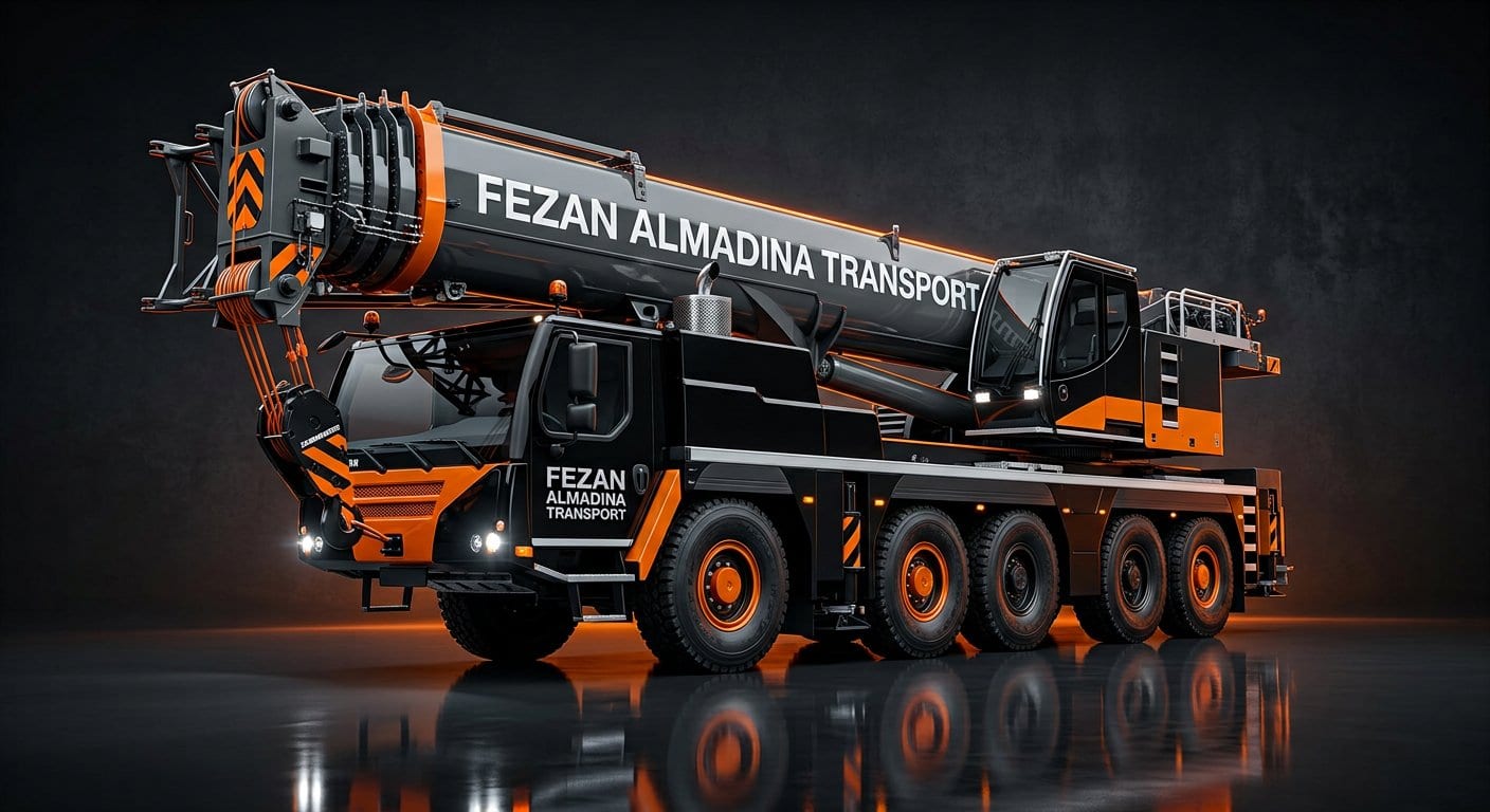 SANY mobile truck crane with telescopic boom — part of the Fezan Almadina fleet